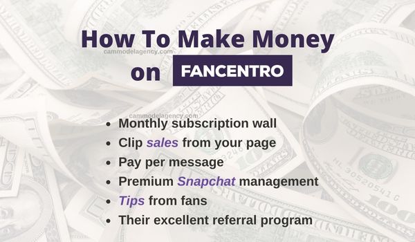 fancentro how to make money