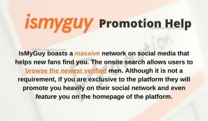 ismyguy promotion help