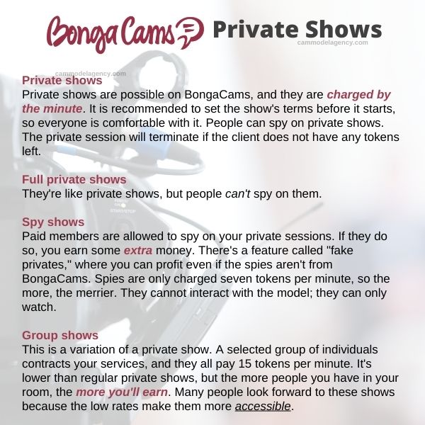 bongacams private shows