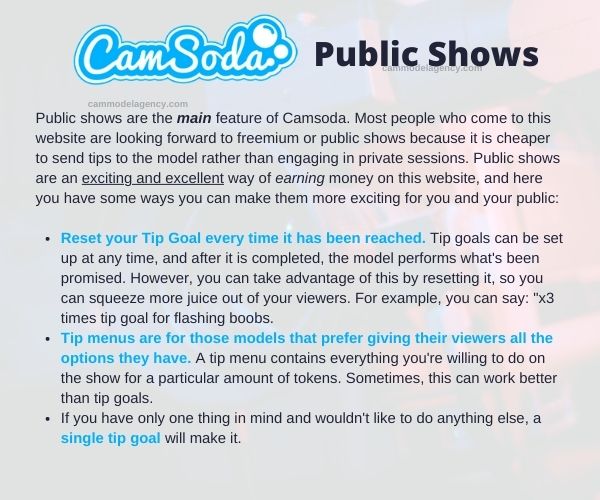 camsoda openbare voorstellingen