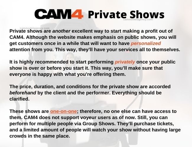 cam4 spectacole private