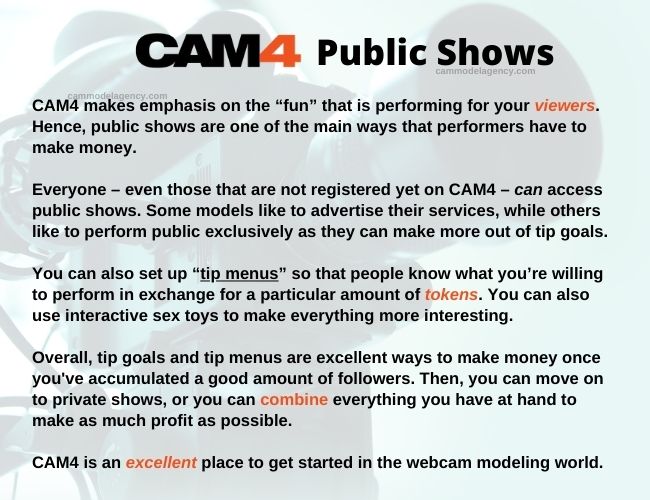 cam4 publieke shows