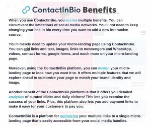 contactinbio benefits
