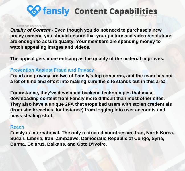 fansly Content Capabilities